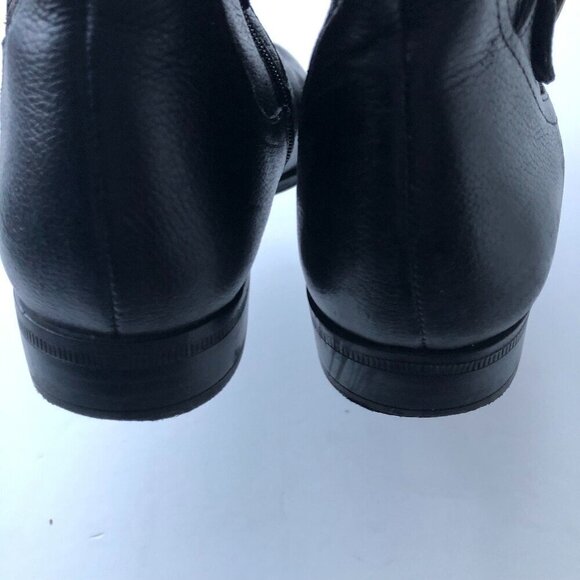 NATURALIZER Jillian Black Tall Knee High Leather Riding Boot Zipper Elastic 8.5M - Picture 15 of 16